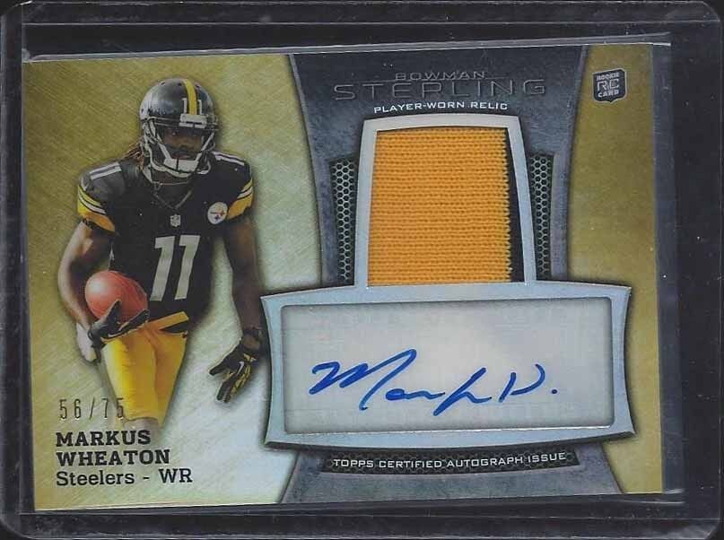 MARKUS WHEATON 2013 BOWMAN STERLING GOLD REFRACTOR 2 CLR PATCH AUTO RC #D 56/75