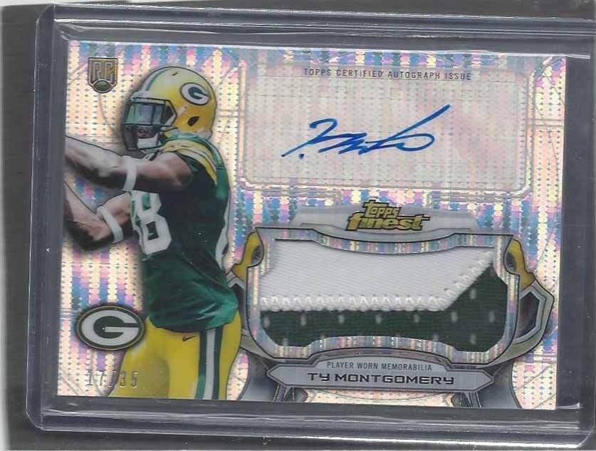 TY MONTGOMERY 2015 FINEST JUMBO PULSAR REFRACTOR 2 COLOR PATCH AUTO RC #D 17/35