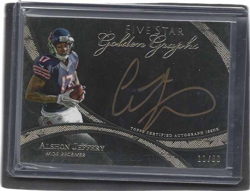 ALSHON JEFFERY 2012 TOPPS FIVE STAR GOLDEN GRAPHS ON CARD AUTO RC #D 11/60