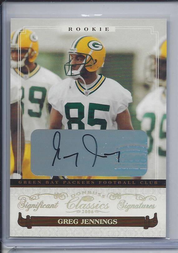 GREG JENNINGS 2006 DONRUSS CLASSICS SIGNIFICANT SIGS GOLD PACKERS AUTO RC /100
