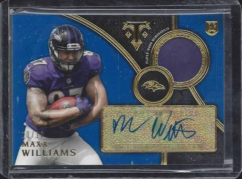 MAXX WILLIAMS 2015 TOPPS TRIPLE THREADS BLUE ROOKIE JERSEY AUTO RC #D 10/10