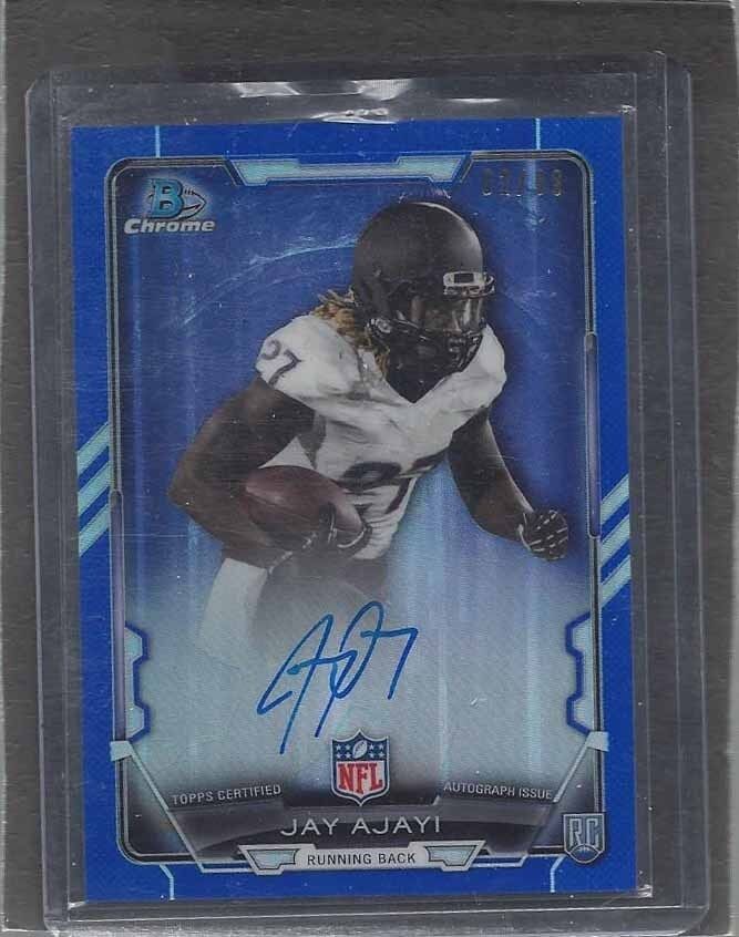 JAY AJAYI 2015 BOWMAN CHROME BLUE REFRACTOR ON CARD ROOKIE AUTO RC #D 2/99