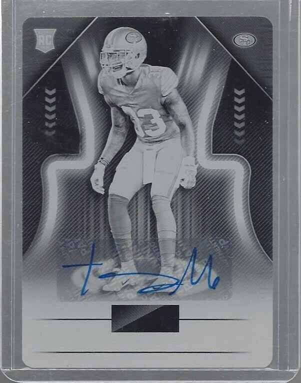 TARVARUS MCFADDEN 2018 PANINI PLAYBOOK BLACK PRINTING PLATE ROOKIE AUTO RC 1/1