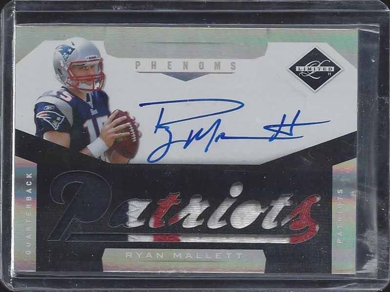RYAN MALLETT 2011 LIMITED PHENOMS JUMBO 3 CLR PATCH ON CARD ROOKIE AUTO RC /199