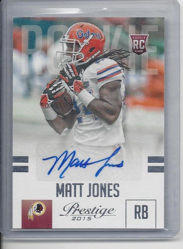 MATT JONES 2015 PRESTIGE REDSKINS FLORIDA GATORS ROOKIE AUTO RC #267