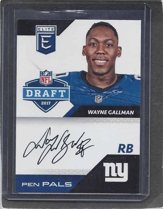 WAYNE GALLMAN 2017 ELITE PEN PALS GIANTS ON CARD ROOKIE AUTO RC