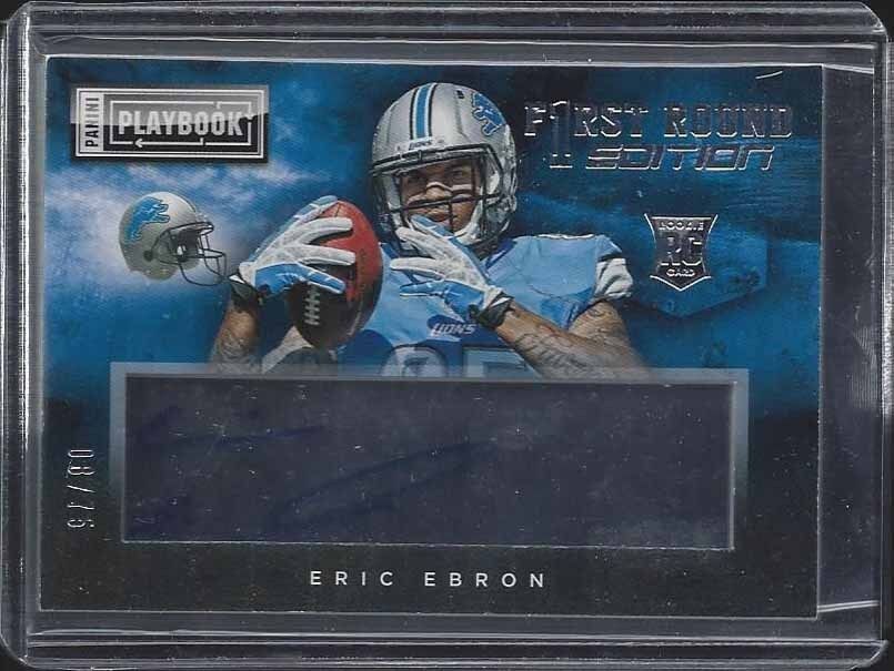 ERIC EBRON 2014 PANINI PLAYBOOK FIRST ROUND EDITION ON CARD ROOKIE AUTO RC /75