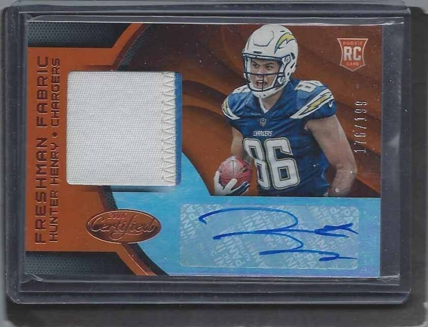HUNTER HENRY 2016 CERTIFIED FRESHMAN FABRIC ORANGE RPA PATCH AUTO RC #D 176/199