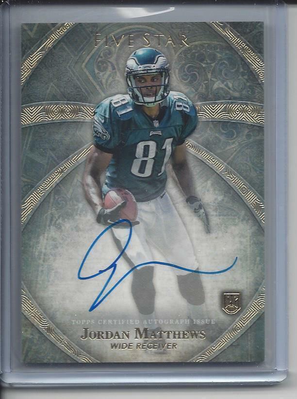 JORDAN MATTHEWS 2014 TOPPS 5 FIVE STAR EAGLES ON CARD ROOKIE AUTO RC