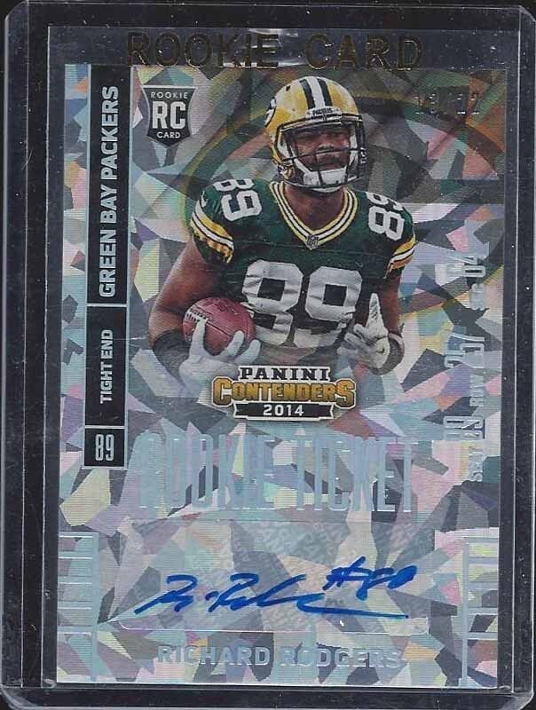 RICHARD RODGERS 2014 PANINI CONTENDERS PACKERS VARIATION CRACKED ICE AUTO RC /22