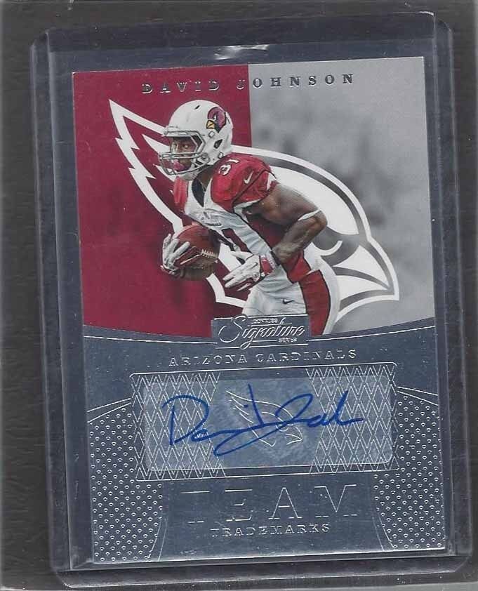 DAVID JOHNSON 2016 DONRUSS SIGNATURE SERIES TEAM TRADEMARKS CARDINALS AUTO