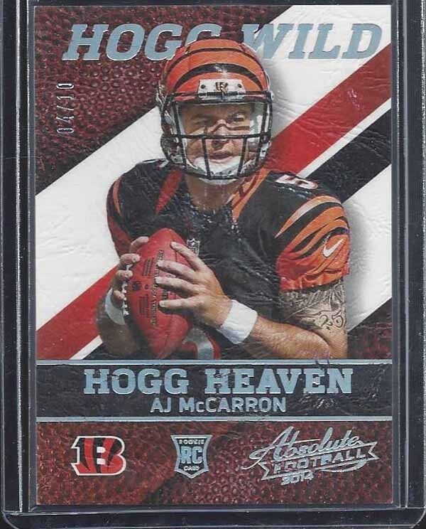A.J. MCCARRON 2014 ABSOLUTE HOGG HEAVEN HOGG WILD ROOKIE PLATINUM RC #D 4/10