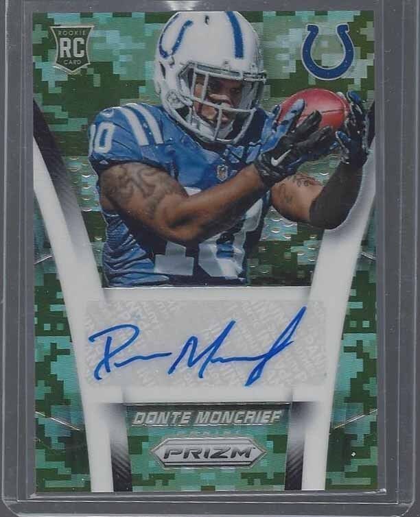 DONTE MONCRIEF 2014 PANINI PRIZM CAMO PRIZMS COLTS ROOKIE AUTO RC #D /200