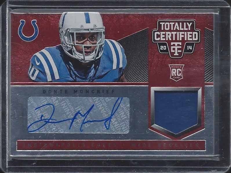 DONTE MONCRIEF 2014 TOTALLY CERTIFIED RED COLTS ROOKIE JERSEY AUTO RC #D /100