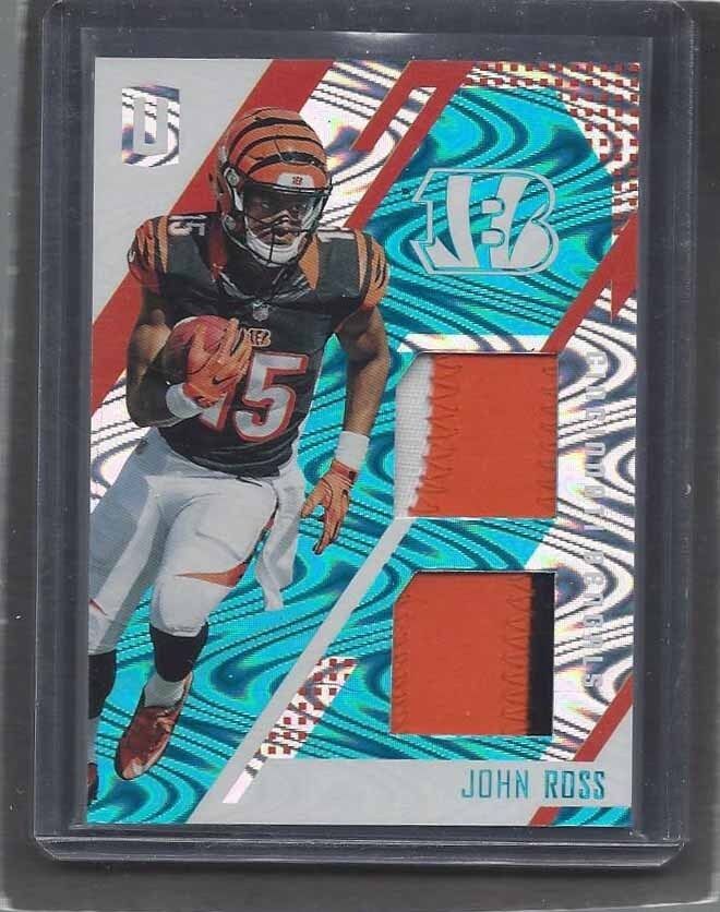 JOHN ROSS 2017 PANINI UNPARALLELED AQUA DUAL 3 COLOR ROOKIE PATCH RC #D 3/25