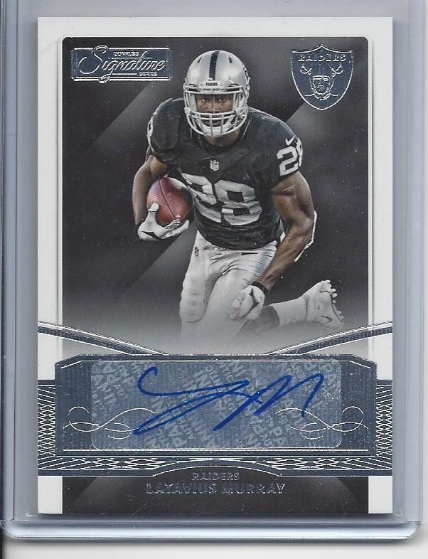 LATAVIUS MURRAY 2015 DONRUSS SIGNATURE SERIES RAIDERS AUTO #23