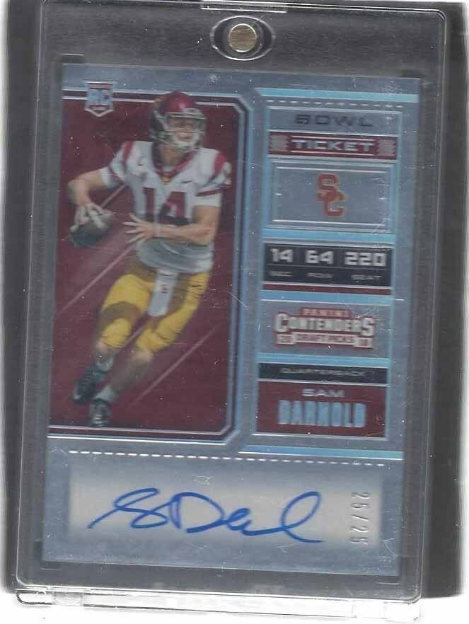 SAM DARNOLD 2018 PANINI CONTENDERS DRAFT BOWL TICKET ROOKIE AUTO RC #D 25/25