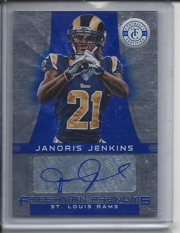 JANORIS JENKINS 2012 TOTALLY CERTIFIED FRESHMAN PHENOMS BLUE ROOKIE AUTO RC /99