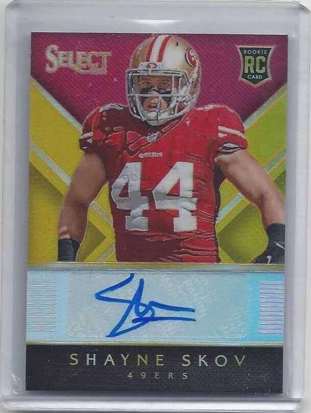 SKAYNE SKOV 2014 PANINI SELECT GOLD PRIZM REFRACTOR 49ERS ROOKIE AUTO RC #D 1/10