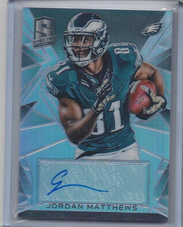 JORDAN MATTHEWS 2015 PANINI SPECTRA 2015 PRIZM REFRACTOR EAGLES AUTO #D 53/99