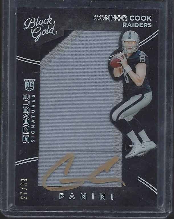 CONNOR COOK 2016 PANINI BLACK GOLD SIZEABLE SIGS PRIME JUMBO PATCH AUTO RC /99