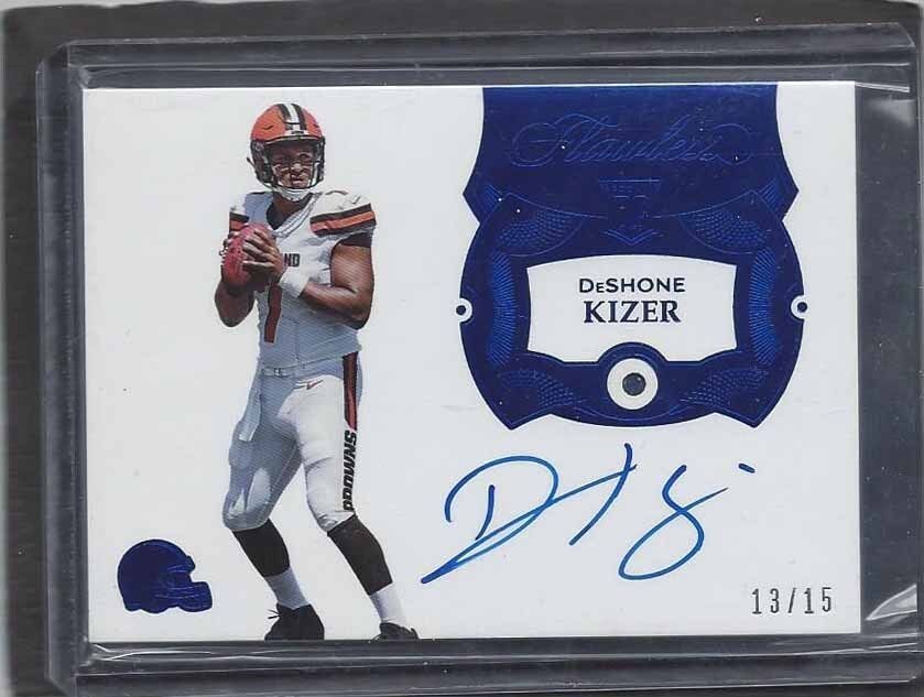DESHONE KIZER 2017 FLAWLESS SAPPHIRE BLUE DIAMOND ON CARD AUTO RC #D 13/15