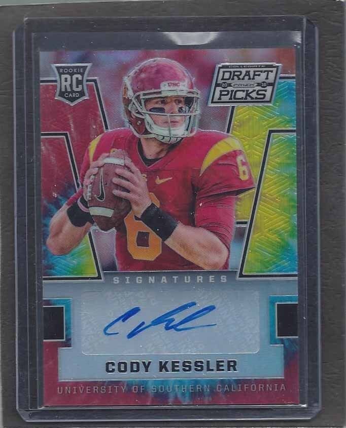 CODY KESSLER 2016 PANINI PRIZM TIE DYE PRIZMS USC TROJAN ROOKIE AUTO RC #D 39/49