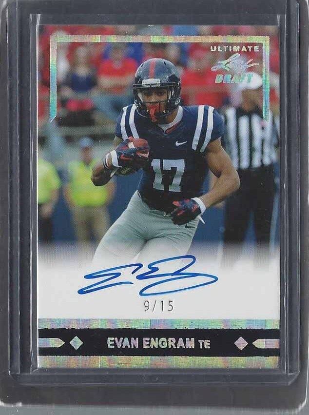 EVAN ENGRAM 2016 LEAF ULTIMATE DRAFT ON CARD SILVER ROOKIE AUTO RC #D 9/15
