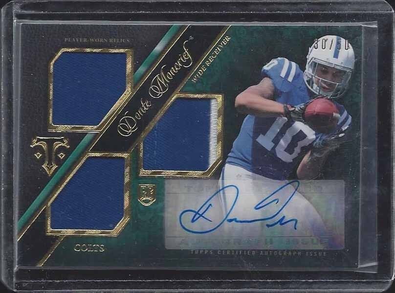 DONTE MONCRIEF 2014 TOPPS TRIPLE THREADS GREEN ROOKIE PATCH AUTO RC #D 30/50