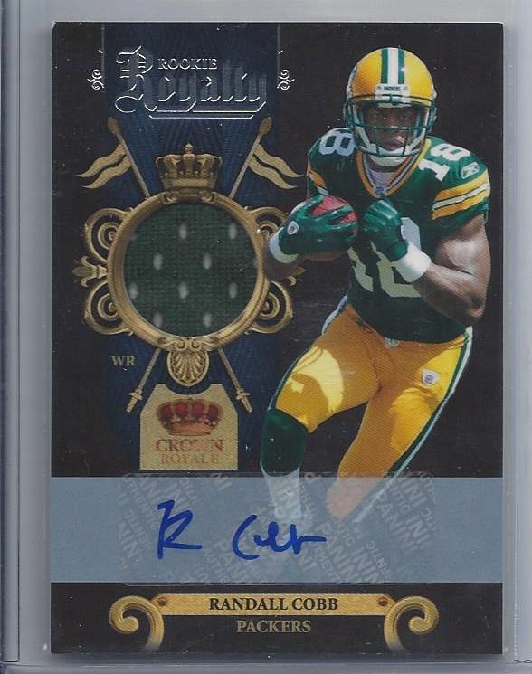 RANDALL COBB 2011 CROWN ROYALE ROOKIE ROYALTY PACKERS ROOKIE JERSEY AUTO RC /100