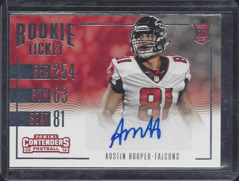 AUSTIN HOOPER 2016 PANINI CONTENDERS FALCONS ROOKIE TICKET SP VARIATION AUTO RC