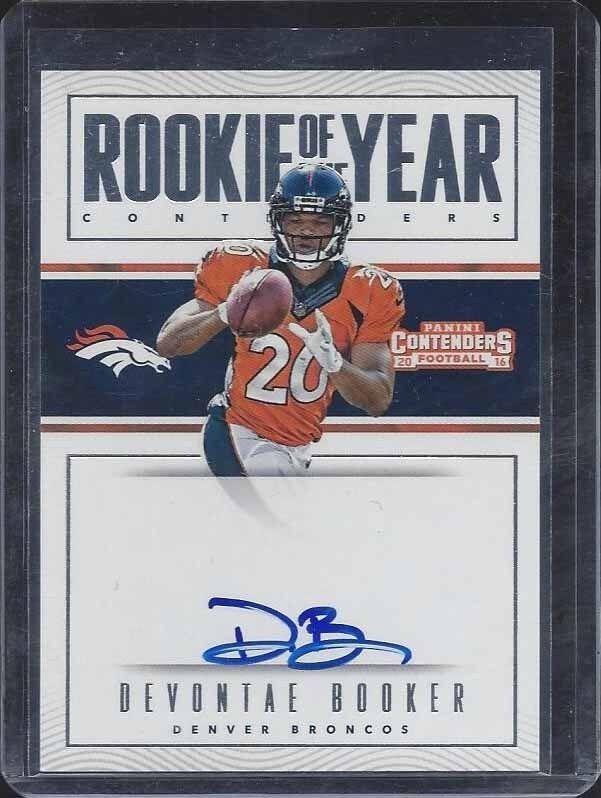 DEVONTAE BOOKER 2016 CONTENDERS BRONCOS ROOKIE OF THE YEAR ON CARD AUTO RC #11