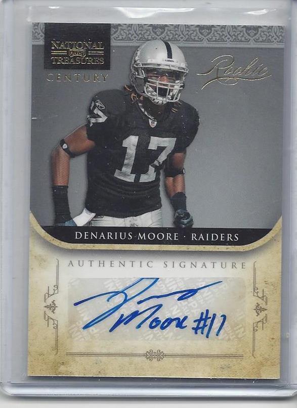 DENARIUS MOORE 2011 NATIONAL TREASURES CENTURY GOLD ROOKIE AUTO RC #D 25/49