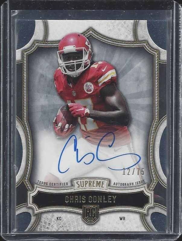 CHRIS CONLEY 2015 TOPPS SUPREME BLACK ON CARD CHIEFS ROOKIE AUTO RC #D 12/75