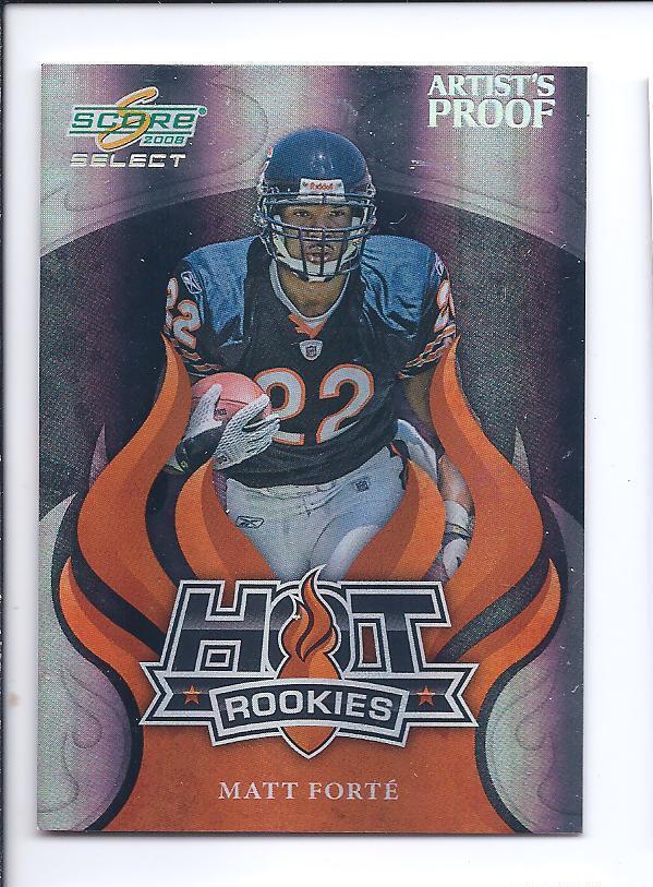 MATT FORTE 20078 SCORE SELECT HOT ROOKIES ARTIST'S PROOF SUPER RARE RC #D 15/32