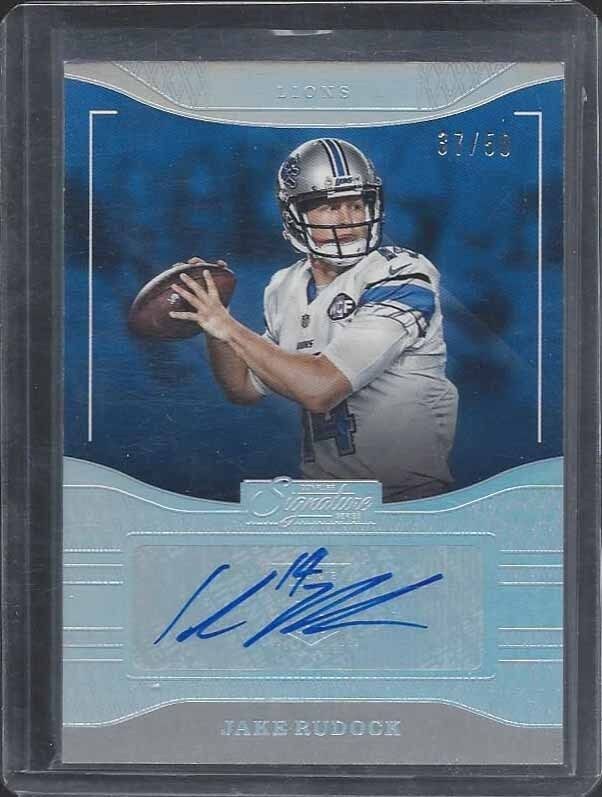 JAKE RUDOCK 2016 DONRUSS SIGNATURE SERIES SILVER HOLOFOIL ROOKIE AUTO RC #D 3/50