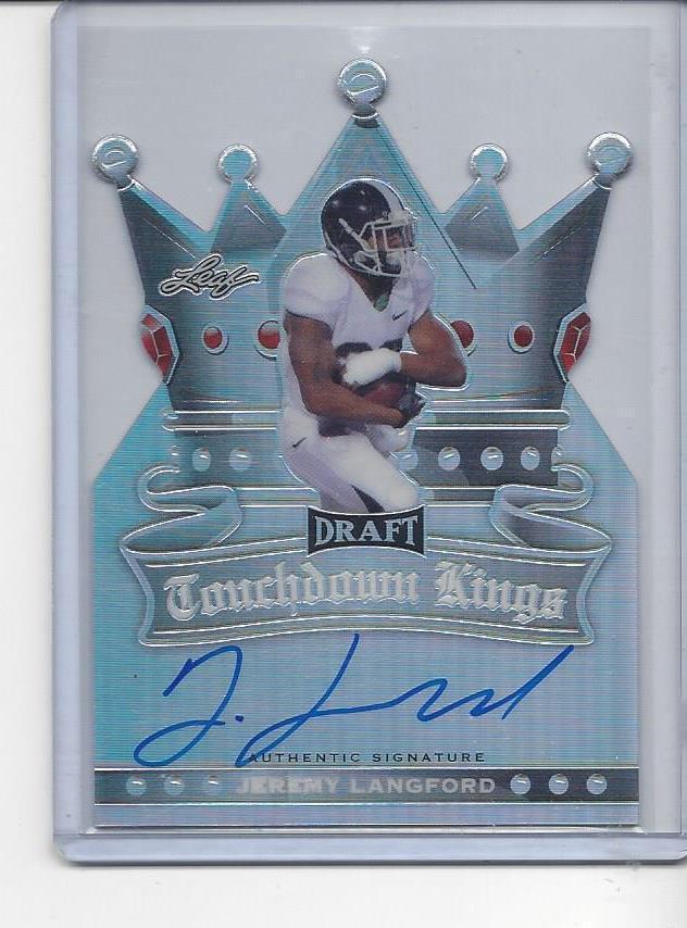 JEREMY LANGFORD 2015 LEAF DRAFT TOUCHDOWN KINGS REFRACTOR DIE CUT ONCARD AUTO RC