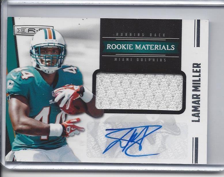 LAMAR MILLER 2012 ROOKIES & STARS ROOKIE MATERIALS JERSEY AUTO RC #D /499