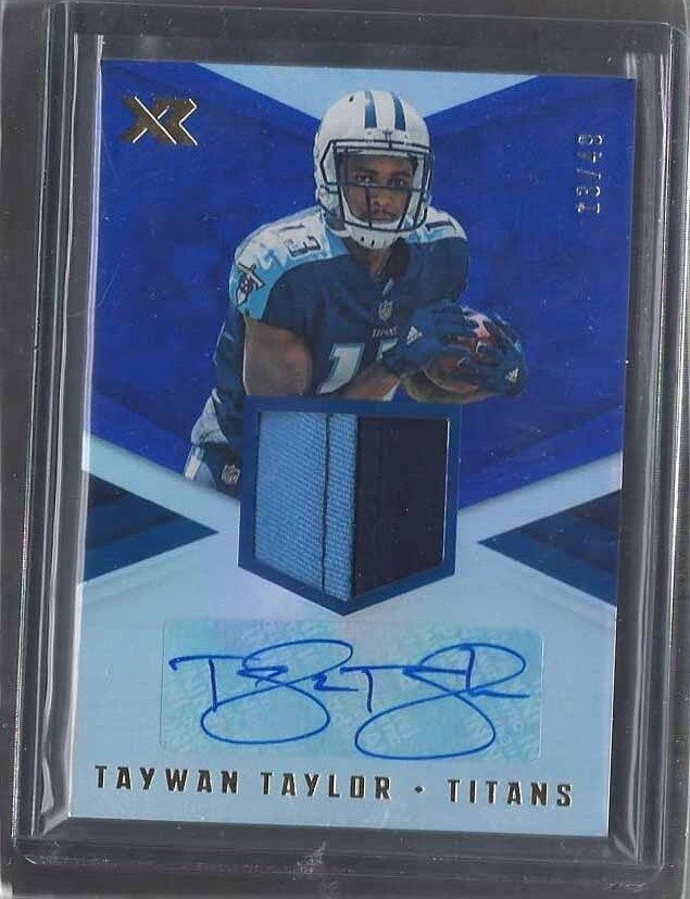 1/1 TAYWAN TAYLOR 2017 PANINI XR 2 COLOR RPA PATCH AUTO RC #D 13/49 JERSEY #13 !