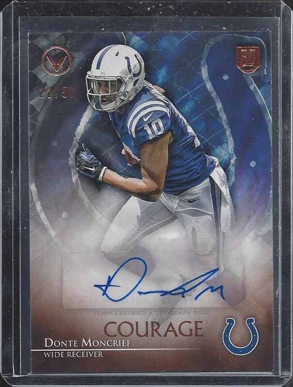 DONTE MONCRIEF 2014 TOPPS VALOR COURAGE COLTS ROOKIE AUTO RC #D 22/50