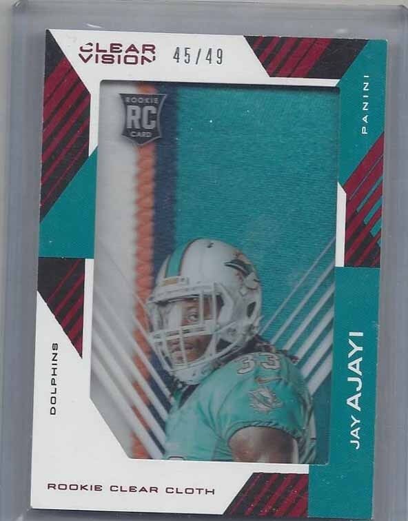 JAY AJAYI 2015 CLEAR VISION CLEAR CLOTH JUMBO 4 COLOR ROOKIE PATCH RC #D 45/49