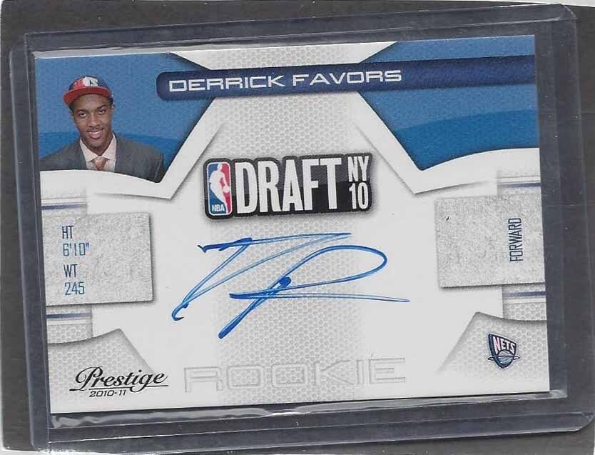 DERRICK FAVORS 2010-11 PRESTIGE NBA DRAFT ON CARD ROOKIE AUTO RC #D 137/295