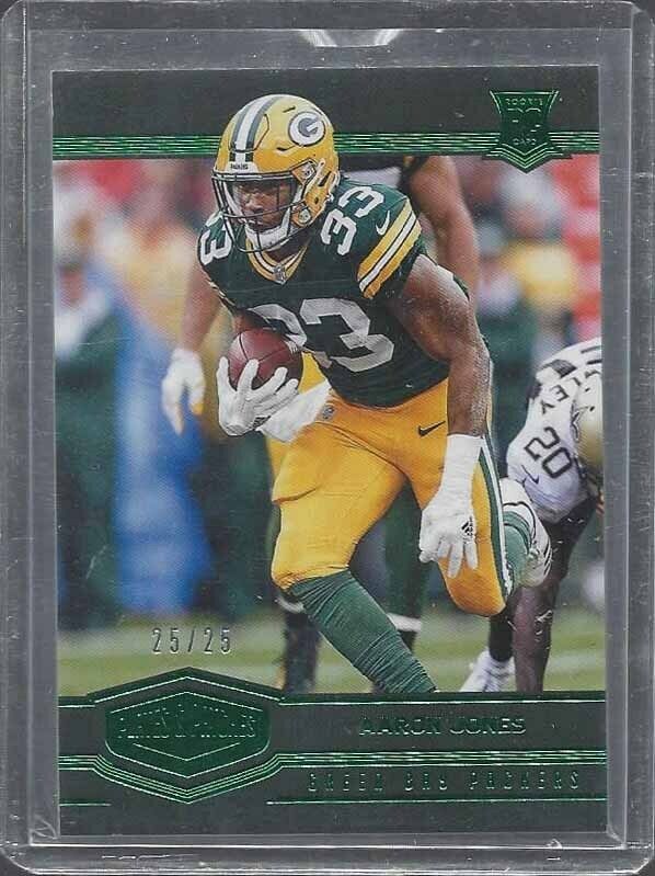 AARON JONES 2017 PLATES & PATCHES GREEN PACKERS ROOKIE RC #D 25/25
