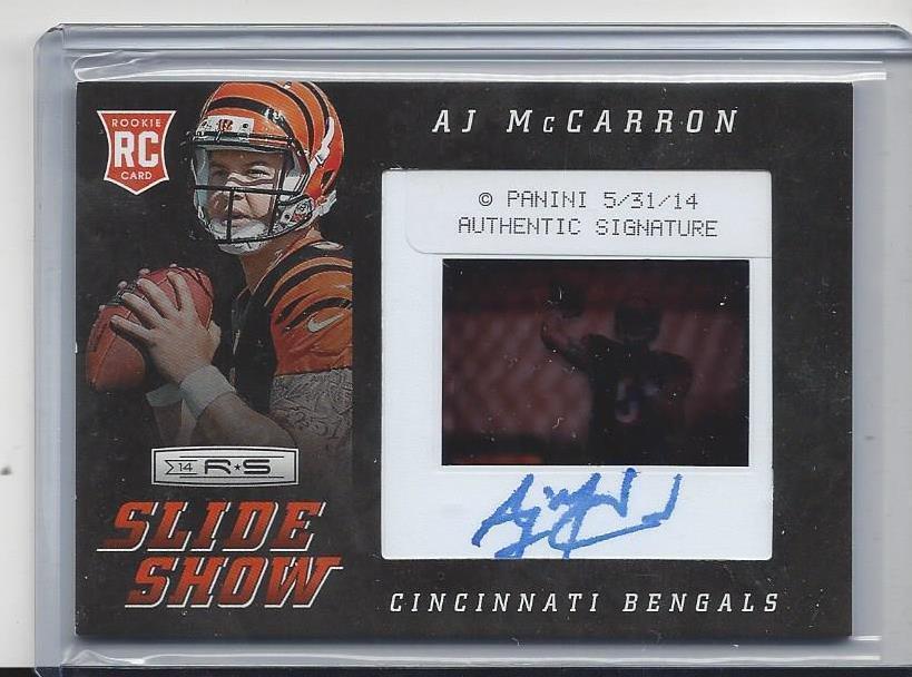 A.J. MCCARRON 2014 LIMITED SLIDESHOW FILM SLIDE ON CARD ROOKIE AUTO RC #D 58/99