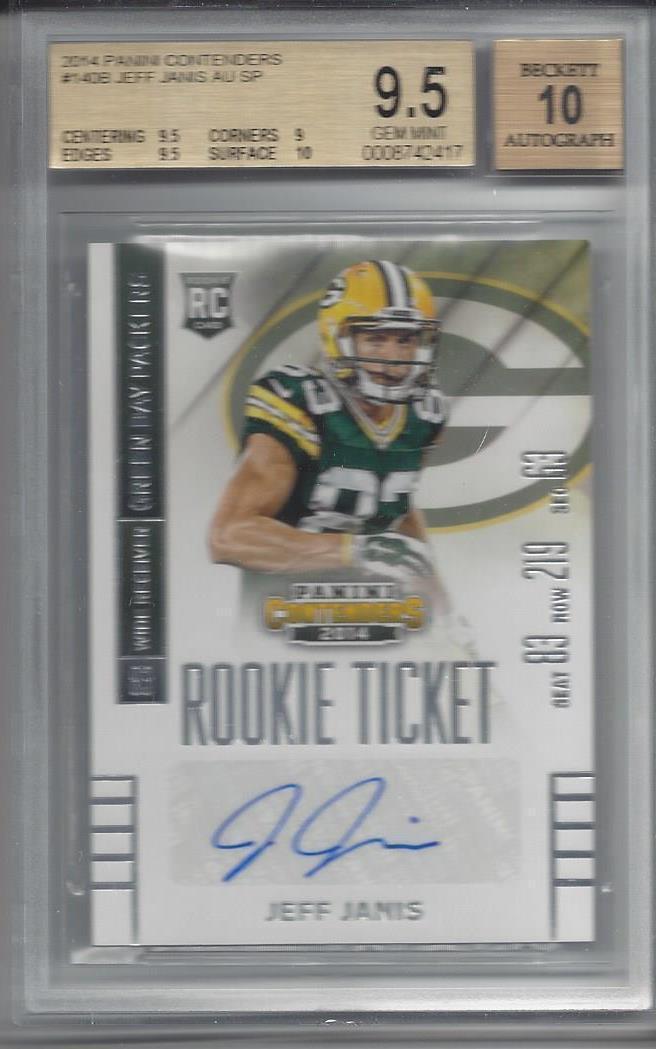 JEFF JANIS 2014 CONTENDERS ROOKIE TICKET SP VARIATION AUTO RC #140 BGS 9.5 10 AU