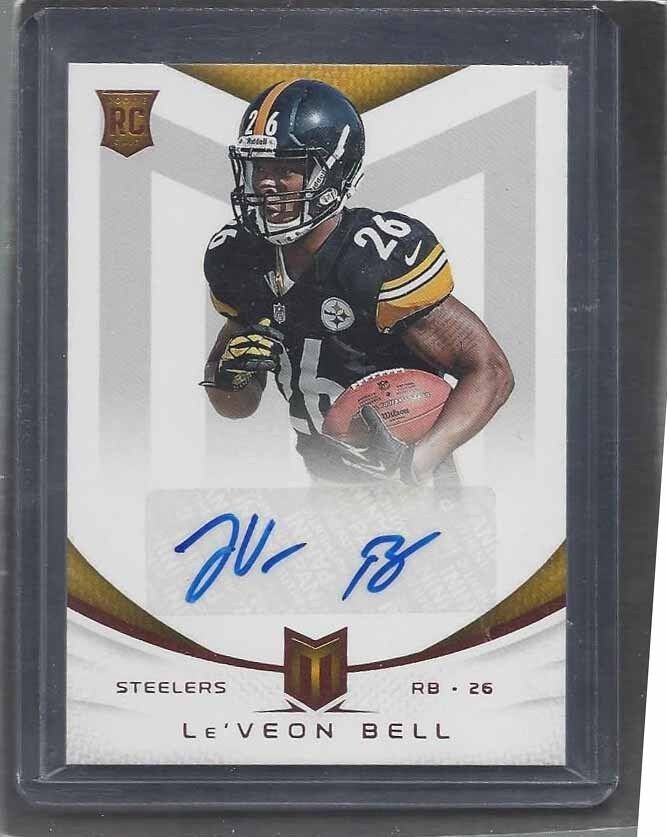 LE'VEON BELL 2013 PANINI MOMENTUM STEELERS ROOKIE AUTO RC #D 151/399