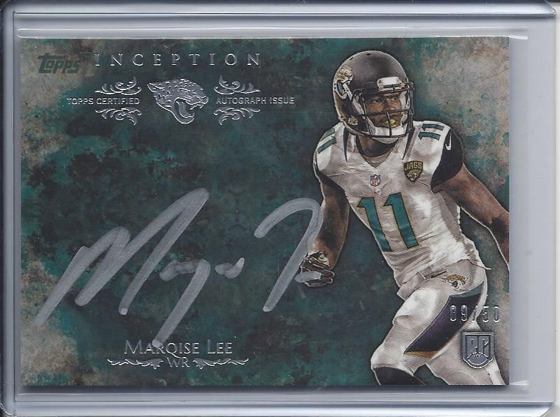 MARQISE LEE 2014 TOPPS INCEPTION JAGUARS SILVER INK ON CARD AUTO RC #D 9/50