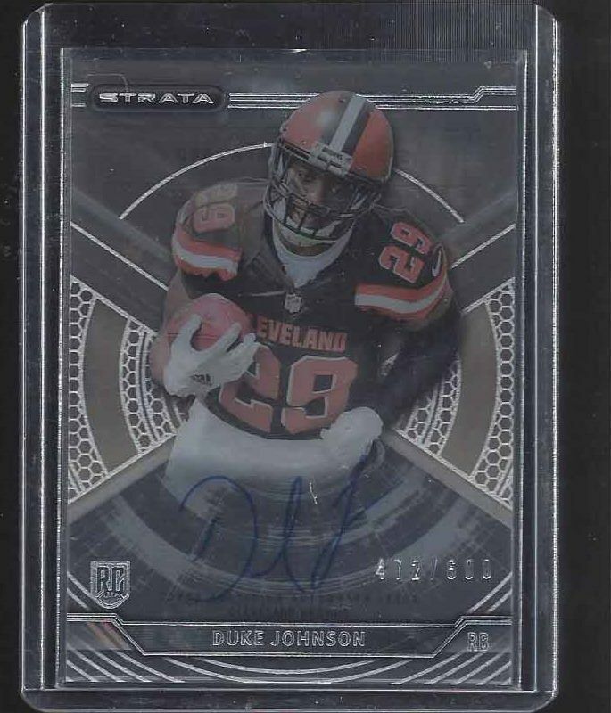 DUKE JOHNSON 2015 TOPPS STRATA BROWNS ON CARD AUTO RC #D /600