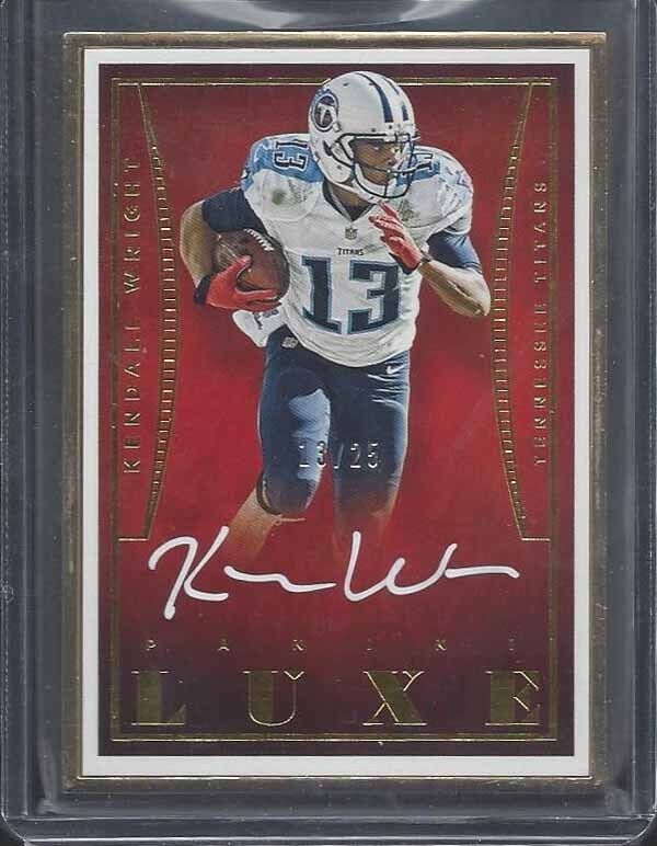 1/1 KENDALL WRIGHT 2015 PANINI LUXE GOLD FRAME ON CARD AUTO #D 13/25 JERSEY #13!