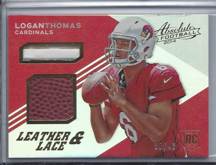 LOGAN THOMAS 2014 ABSOLUTE LEATHER & LACE BALL + LACE RARE RELIC RC #D 30/43